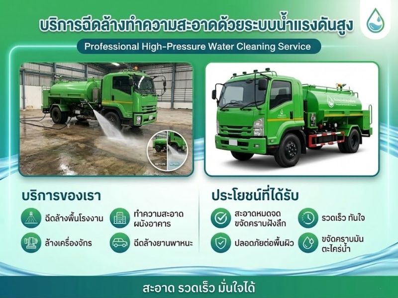 รับฉีดล้างทำความสะอาดด้วยระบบน้ำแรงดันสูง รับฉีดล้างทำความสะอาดด้วยระบบน้ำแรงดันสูง